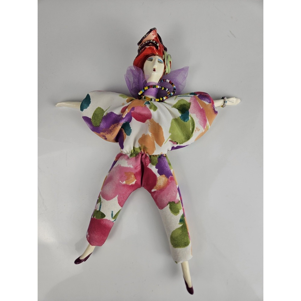 Poupee Millet Cerri Art 11" French Porcelain Doll Awesome Headdress And Scarf - Picture 5 of 11